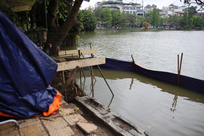 Bờ kè hồ Hoàn Kiếm được cải tạo thế nào sau 2 đêm thi công? ảnh 3