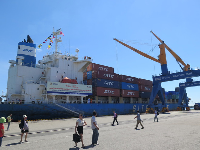 Khai trương tuyến vận tải container hàng hải quốc tế Hàn Quốc-Chu Lai ảnh 1