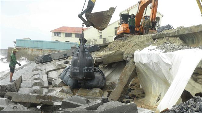 Quảng Nam: Chạy đua với thời gian trên công trình kè biển Cửa Đại ảnh 1