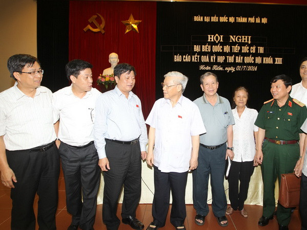 Tổng Bí thư Nguyễn Phú Trọng tiếp xúc cử tri Hà Nội ảnh 1