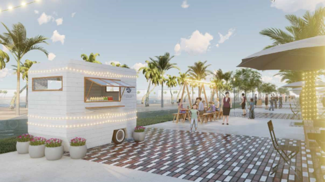 Tại Hội chợ mua sắm “Ocean Street Market,” cư dân và khách tham quan sẽ được trải nghiệm phố đi bộ sầm uất với hơn 50 gian hàng là những chiếc xe lưu động phong cách biển nhiệt đới. Sắp khai trương biển hồ nước mặn nhân tạo lớn nhất Việt Nam ảnh 2