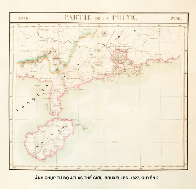Tập Atlas Thế giới của nhà địa lý học kiệt xuất người Bỉ Philippe Vandermaelen (1795–1869), thành viên Hội địa lý Paris, được xuất bản năm 1827 khẳng định Hoàng Sa, Trường Sa là của Việt Nam. Bằng chứng thép chủ quyền Việt Nam với Trường Sa, Hoàng Sa ảnh 1