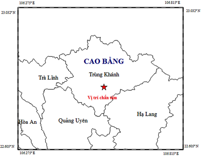 Cao Bằng: Xảy ra trận động đất cường độ 2,8 tại huyện Trùng Khánh ảnh 1
