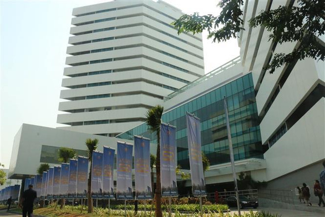 Tòa nhà trụ sở mới của Ban Thư ký ASEAN. (Ảnh: Đỗ Quyên/TTXVN) 'Thành công trong quá trình hội nhập ASEAN không đến ngẫu nhiên' ảnh 1