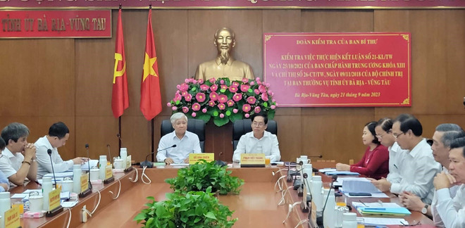 Đoàn Ban Bí thư làm việc với Ban Thường vụ Tỉnh ủy Bà Rịa-Vũng Tàu ảnh 1