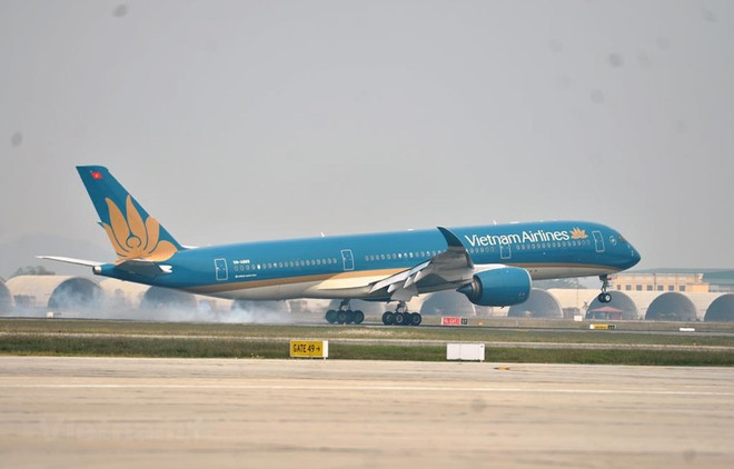 Máy bay của hãng hàng không Vietnam Airlines. (Ảnh: CTV/Vietnam+) Gặp sự cố kỹ thuật, máy bay Vietnam Airlines phải hạ cánh khẩn cấp ảnh 1