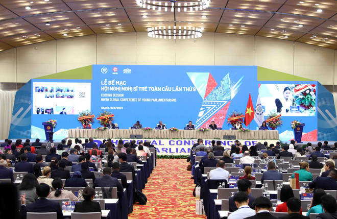 Quang cảnh Phiên bế mạc Hội nghị Nghị sỹ Trẻ Toàn cầu lần thứ 9. (Ảnh TTXVN) Phát biểu của Chủ tịch Quốc hội tại phiên bế mạc Hội nghị Nghị sỹ Trẻ ảnh 2