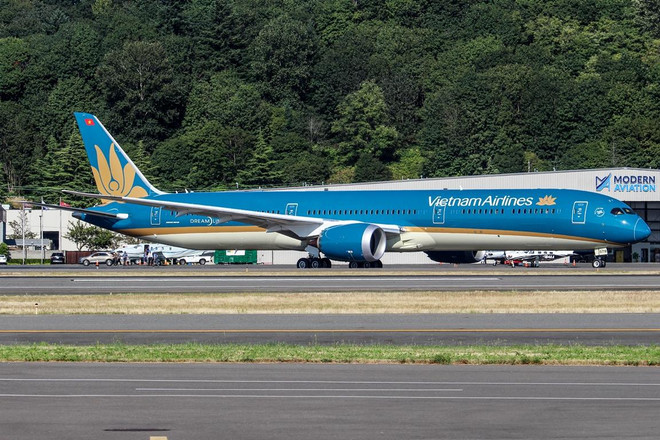 Sự gia nhập của những siêu máy bay Boeing 787-10 sẽ là bước tiến lớn trong lộ trình mở rộng đội tàu bay của Vietnam Airlines. (Ảnh: VNA cung cấp) Chờ đón siêu máy bay Boeing 787-10 đầu tiên sắp hạ cánh Nội Bài ảnh 4