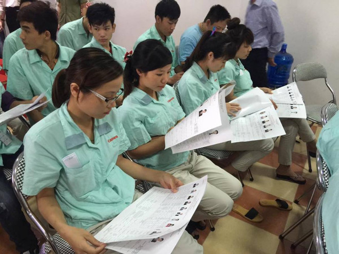 Công nhân các doanh nghiệp FDI Hà Nội náo nức tham gia bầu cử ảnh 2