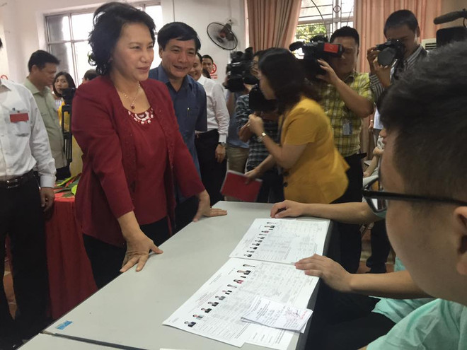 Công nhân các doanh nghiệp FDI Hà Nội náo nức tham gia bầu cử ảnh 8