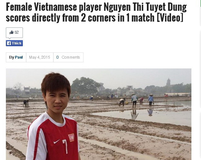 Báo nước ngoài ca ngợi cú đúp từ chấm phạt góc của Tuyết Dung ảnh 1