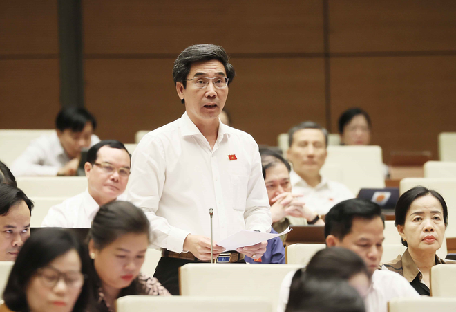 Đại biểu Quốc hội thành phố Đà Nẵng Trần Chí Cường phát biểu. (Ảnh: An Đăng/TTXVN) dbqh 9.PNG