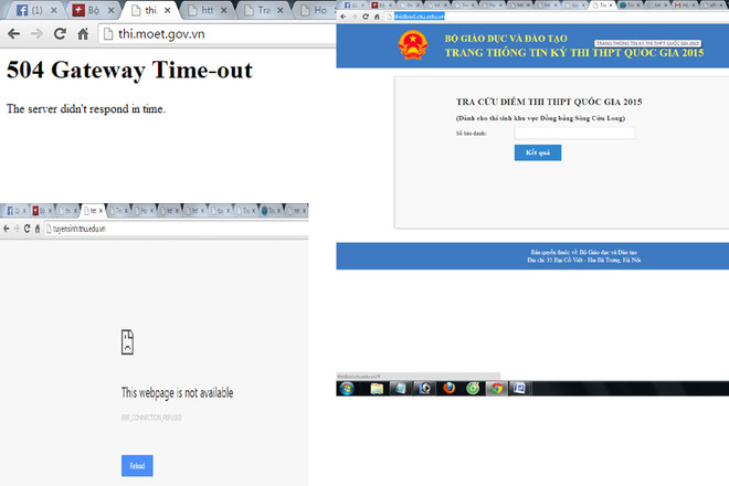 Nhiều trang tra cứu điểm thi trung học phổ thông bị tê liệt ảnh 1