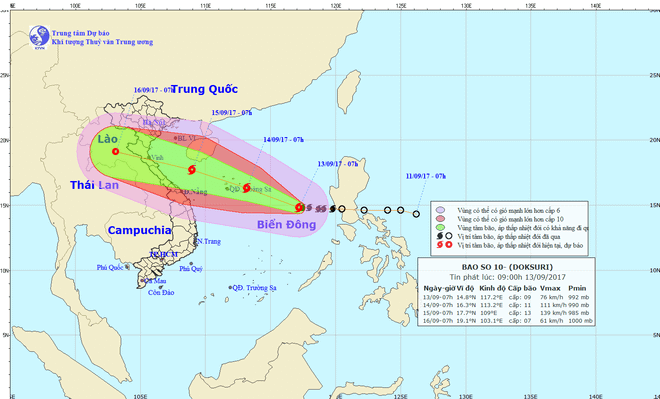 Bão số 10 giật cấp 15 có khả năng ảnh hưởng các tỉnh miền Trung ảnh 1