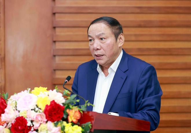 Bộ trưởng Bộ Văn hóa, Thể thao và Du lịch Nguyễn Văn Hùng phát biểu. (Ảnh: Doãn Tấn/TTXVN) ttxvn_van_hoa_2801.jpg