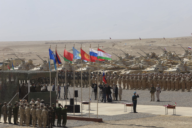 Lực lượng phản ứng nhanh của CSTO tập trận sát biên giới Afghanistan ảnh 1