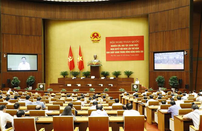 Quang cảnh hội nghị. (Ảnh: Phương Hoa/TTXVN) Sắp xếp tổ chức cơ sở đảng đồng bộ với bộ máy của hệ thống chính trị ảnh 2
