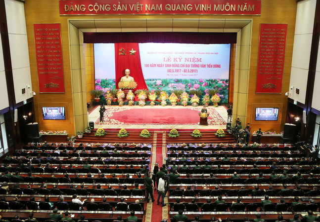 Toàn cảnh Lễ kỷ niệm. (Ảnh: Trí Dũng/TTXVN) Trang trọng Lễ kỷ niệm 100 năm Ngày sinh Đại tướng Văn Tiến Dũng ảnh 1