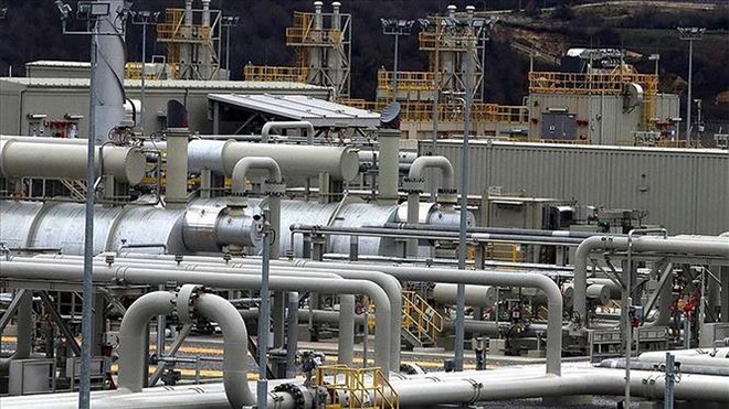 Hệ thống đường ống dẫn khí đốt từ Nga sang châu Âu qua Thổ Nhĩ Kỳ TurkStream. (Ảnh: Anadolu Agency/TTXVN) EU thảo luận cách thức gia tăng sức ép đối với Nga ảnh 1