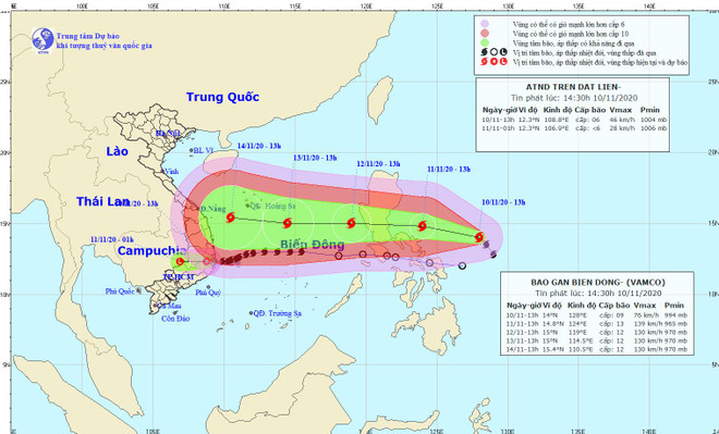 Gần Biển Đông bão giật cấp 16, áp thấp nhiệt đới đi sâu vào đất liền ảnh 1