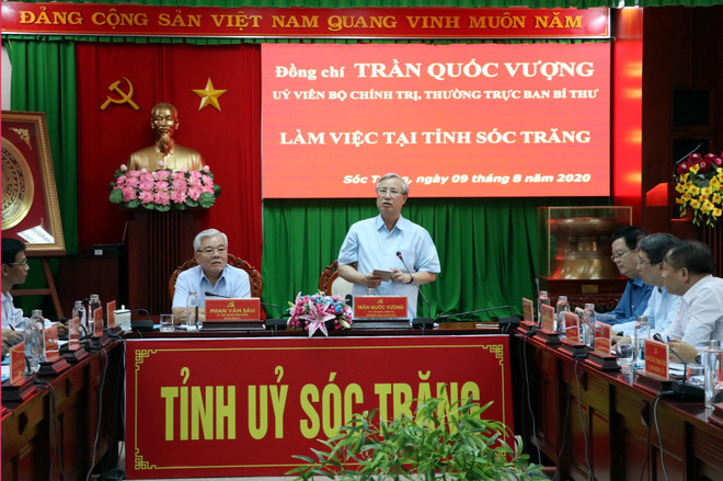 Thường trực Ban Bí thư Trần Quốc Vượng làm việc tại Sóc Trăng ảnh 1