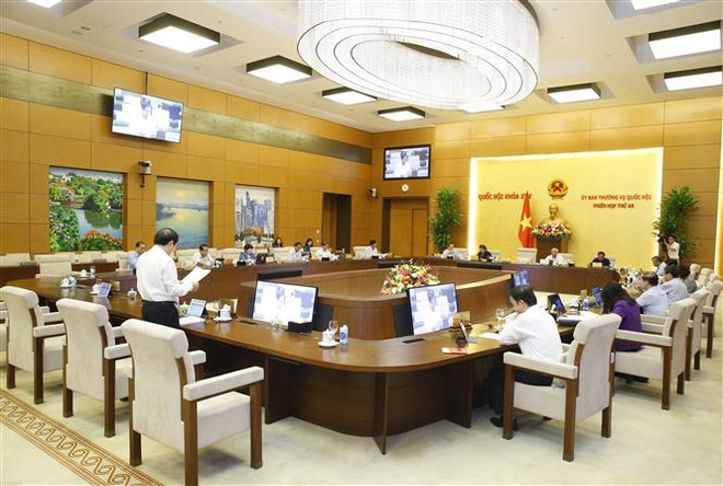 Phiên họp thứ 48, Ủy ban Thường vụ Quốc hội. (Ảnh: Doãn Tấn/TTXVN) Nghị quyết của Ủy ban Thường vụ Quốc hội phê chuẩn, bổ nhiệm nhân sự ảnh 1