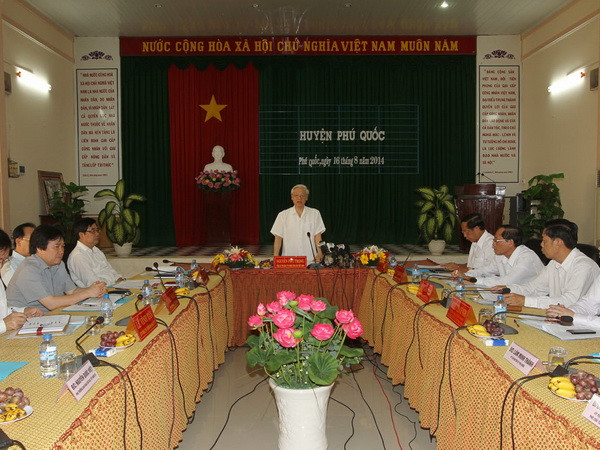 Tổng Bí thư Nguyễn Phú Trọng làm việc tại huyện đảo Phú Quốc ảnh 1