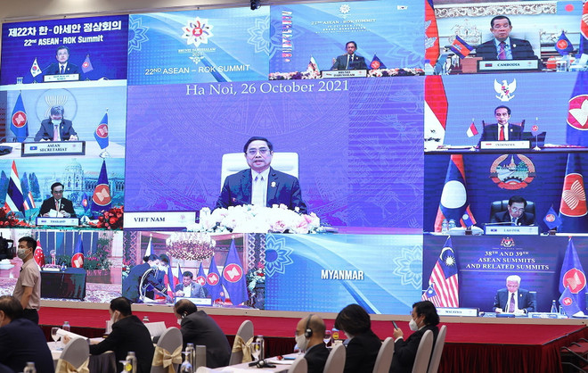 Thủ tướng Phạm Minh Chính tham dự Hội nghị cấp cao ASEAN-Hàn Quốc lần thứ 22.(Ảnh: Dương Giang/TTXVN) Ngày đầu tiên chuỗi các Hội nghị cấp cao ASEAN và Hội nghị liên quan ảnh 2