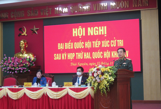 Bộ trưởng Quốc phòng Phan Văn Giang tiếp xúc cử tri tại Thái Nguyên ảnh 1