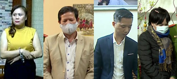Các đối tượng Bùi Thị Thu, Sa Văn Khuyên, Mai Anh Tuấn và Bùi Thị Hoa. (Nguồn: cand.com.vn) Khai trừ Đảng các trường hợp liên quan sai phạm tại Sở Y tế Sơn La ảnh 1