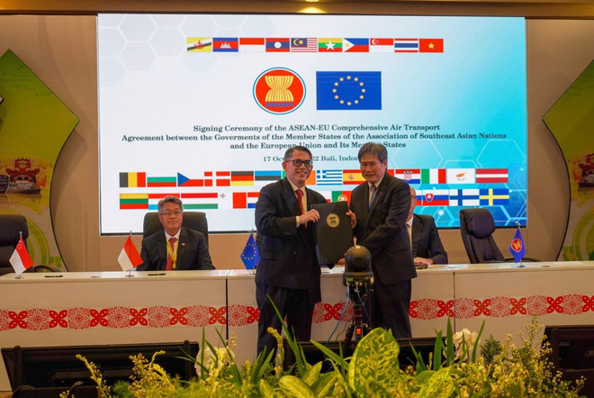 ASEAN và EU ký Hiệp định Vận tải Hàng không giữa các khối đầu tiên trên thế giới. (Nguồn: asean.org) ASEAN và EU ký Hiệp định vận tải hàng không liên khối ảnh 1
