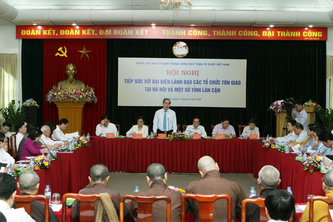 Đoàn Chủ tịch Ủy ban MTTQ tiếp xúc lãnh đạo các tổ chức tôn giáo ảnh 1