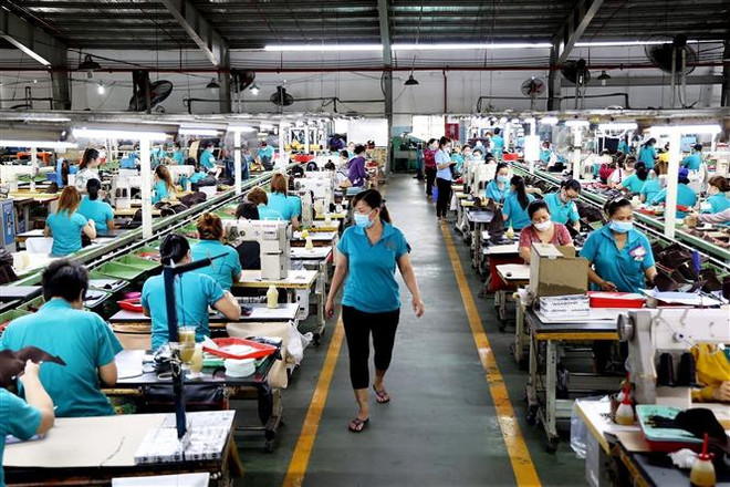 Công nhân làm việc trong xưởng sản xuất Công ty TNHH Giày Gia Định. (Ảnh: Hồng Đạt/TTXVN) Vì sao PCI của Thành phố Hồ Chí Minh bất ngờ giảm tới 13 bậc? ảnh 1