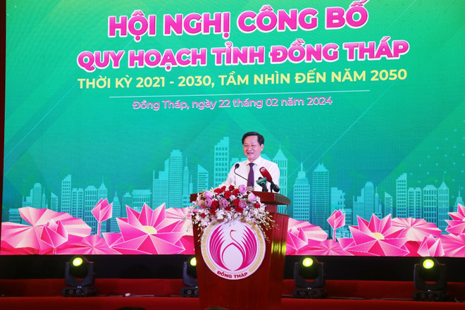 Phó Thủ tướng Chính phủ Lê Minh Khái phát biểu chỉ đạo tại Hội nghị. (Ảnh: Nguyễn Văn Trí/TTXVN) TTXVN_2202Dongthap2.jpg