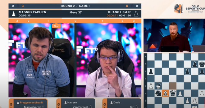 Kỳ thủ Lê Quang Liêm tạo "địa chấn" khi hạ vua cờ Magnus Carlsen ảnh 1