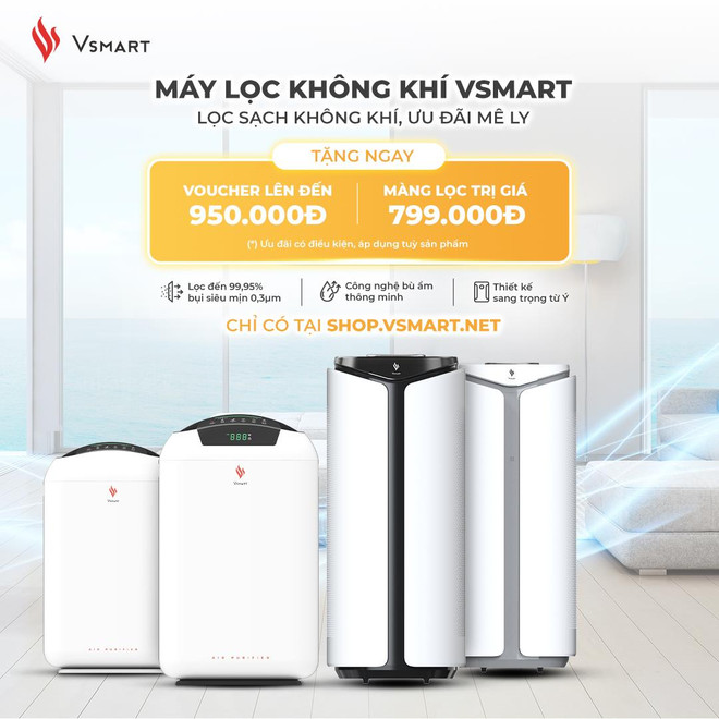 Máy lọc không khí Vsmart sở hữu hệ thống màng lọc HEPA được xem là “khắc tinh” của bụi mịn. (Nguồn: Vietnam+) Máy lọc không khí là lựa chọn thông minh của nhiều gia đình Việt Nam ảnh 1