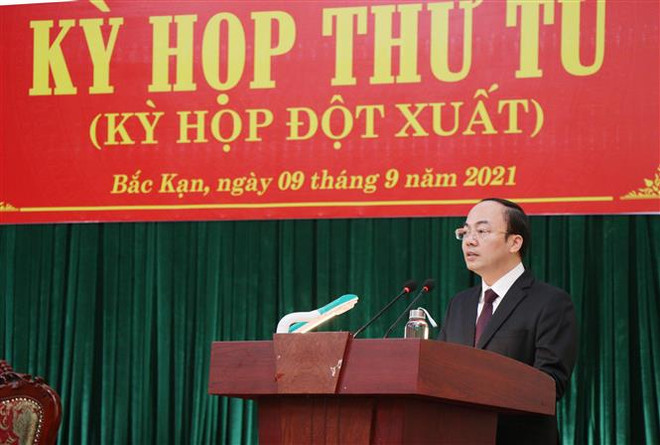 Ông Nguyễn Đăng Bình, tân Chủ tịch UBND tỉnh Bắc Kạn. (Ảnh: Vũ Hoàng Giang/TTXVN) Phê chuẩn Chủ tịch UBND tỉnh Bắc Kạn nhiệm kỳ 2021-2026 ảnh 1