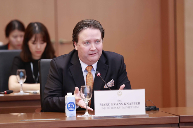 Ông Marc Evans Knapper, Đại sứ Hoa Kỳ tại Việt Nam. (Ảnh: Doãn Tấn/TTXVN) Hoa Kỳ mong muốn đưa VN khỏi danh sách theo dõi đặc biệt về tôn giáo ảnh 1