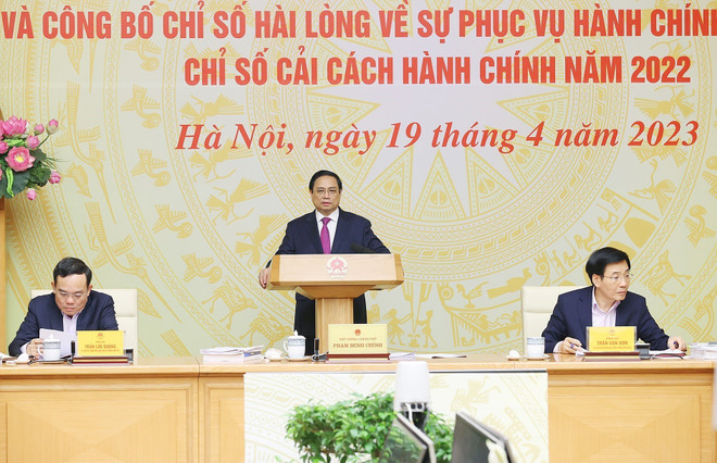 Thủ tướng Phạm Minh Chính chủ trì Phiên họp thứ tư Ban Chỉ đạo cải cách hành chính của Chính phủ. (Ảnh: Dương Giang/TTXVN) Thủ tướng: Cần chấm dứt tình trạng đùn đẩy, né tránh, sợ trách nhiệm ảnh 1