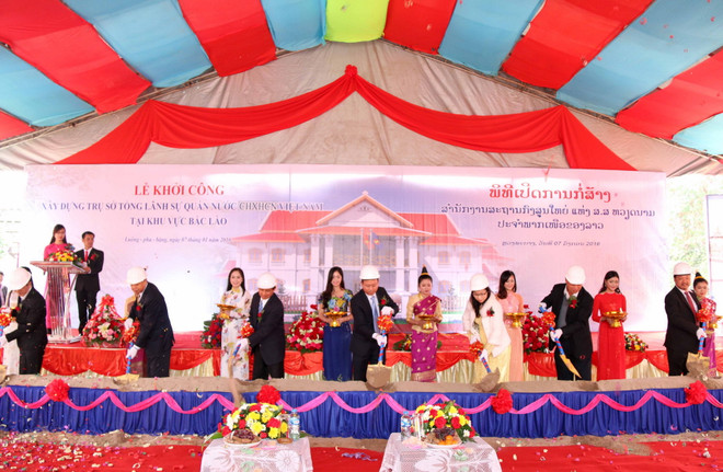 Khởi công xây nhà chung của cộng đồng người Việt tại Bắc Lào ảnh 1