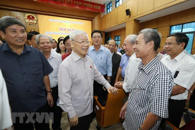 Tổng Bí thư, Chủ tịch nước Nguyễn Phú Trọng tiếp xúc cử tri Hà Nội ảnh 1