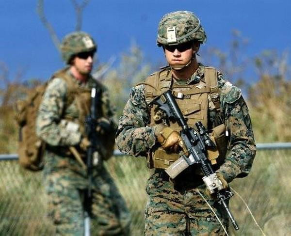 Lính thủy đánh bộ Mỹ. (Nguồn: Kyodo/TTXVN) Venezuela lo ngại khả năng lính thủy đánh bộ Mỹ thâm nhập vào nước này ảnh 1