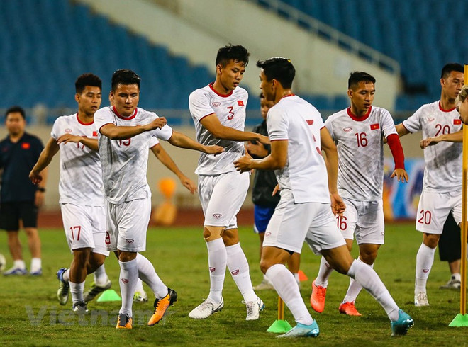 Việt Nam quyết tâm giành trọn 3 điểm trước UAE. (Ảnh: H.H/Vietnam+) Vòng loại World Cup 2022: Việt Nam đấu UAE, Malaysia-Thái Lan ảnh 1