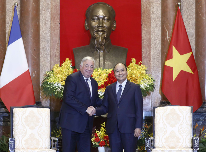 [Photo] Chủ tịch nước Nguyễn Xuân Phúc tiếp Chủ tịch Thượng viện Pháp ảnh 2