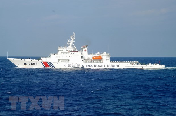 Tàu hải cảnh Trung Quốc. (Ảnh minh họa: AFP/TTXVN) 'Hành động của Trung Quốc ở Biển Đông vi phạm luật pháp quốc tế' ảnh 1