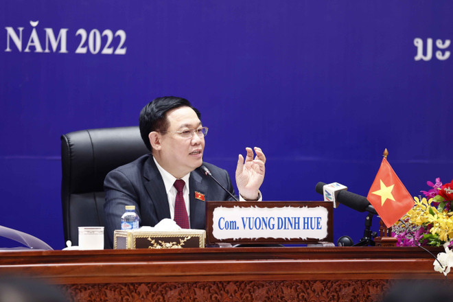 Chủ tịch Quốc hội Vương Đình Huệ. (Ảnh: Doãn Tấn/TTXVN) Chủ tịch Quốc hội gặp gỡ Chủ tịch Nhóm Nghị sỹ hữu nghị Lào-Việt ảnh 1
