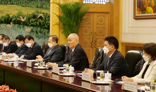Ông Thái Kỳ, Ủy viên thường vụ Bộ Chính trị, Bí thư Trung ương Đảng, Chánh Văn phòng trung ương và Đoàn đại biểu Trung Quốc. (Ảnh: Mạnh Cường/TTXVN) Đoàn Đại biểu Đảng Cộng sản Việt Nam thăm và làm việc tại Trung Quốc ảnh 3