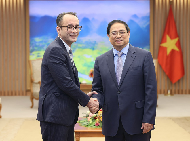 Thủ tướng Phạm Minh Chính tiếp Tổng Thư ký Tổ chức Năng suất châu Á Indra Pradana Singawinata. (Ảnh: Dương Giang/TTXVN) Thủ tướng Phạm Minh Chính tiếp Tổng Thư ký Tổ chức năng suất châu Á ảnh 1