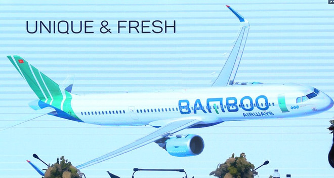 Bộ nhận diện thương hiệu của hãng hàng không Bamboo Airways. (Ảnh: Việt Hùng/Vietnam+) Hãng hàng không Bamboo Airways sẽ cất cánh vào cuối năm 2018 ảnh 1