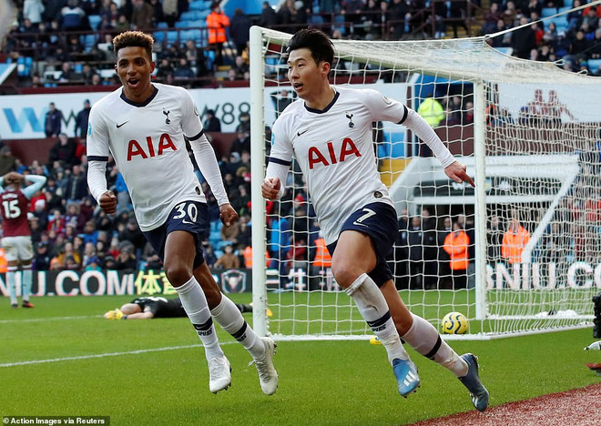 Son Heung-min (phải) tỏa sáng giúp Tottenham thắng nghẹt thở. (Nguồn: Reuters) Premier League: Tottenham ngược dòng, Arsenal thắng 'hủy diệt' ảnh 1